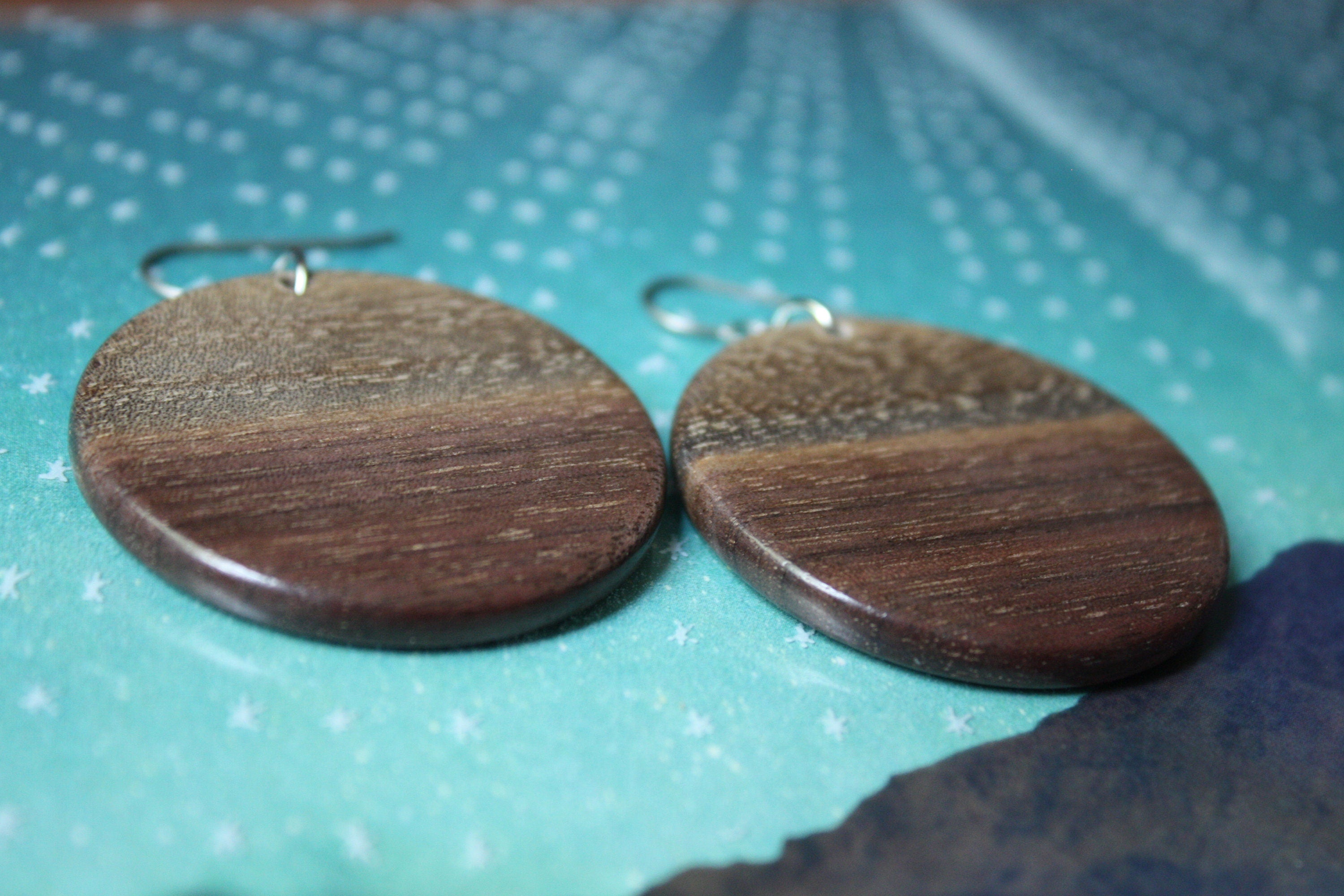 Black Walnut Wood Earrings: Handmade Michigan Jewelry