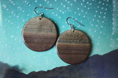 Black Walnut Wood Earrings: Handmade Michigan Jewelry