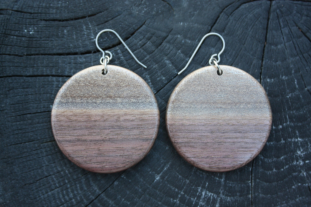 Black Walnut Wood Earrings: Handmade Michigan Jewelry