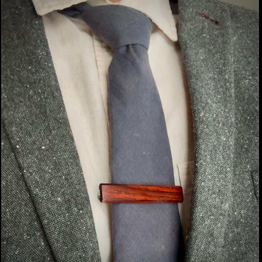 Cocobolo Wood Tie Clip: Sustainable Groomsmen Accessory