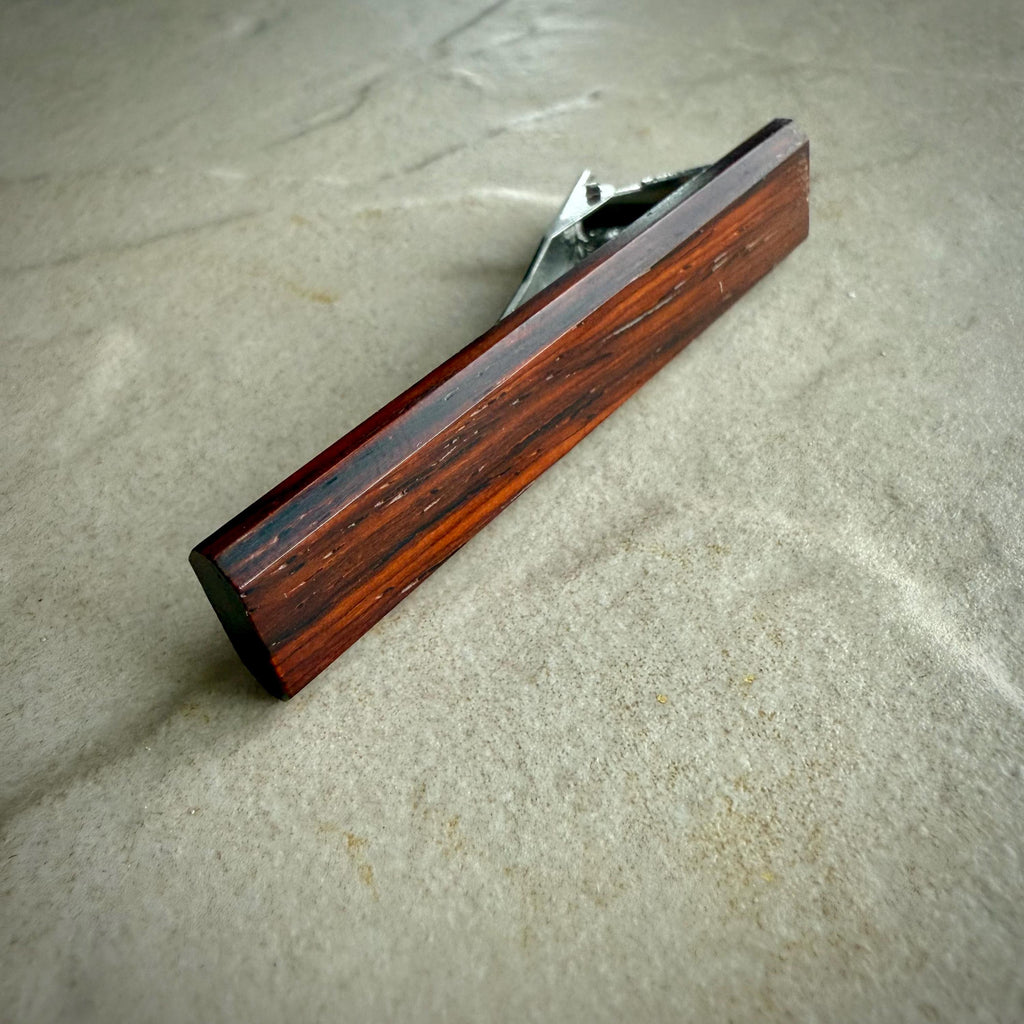 Cocobolo Wood Tie Clip: Sustainable Groomsmen Accessory