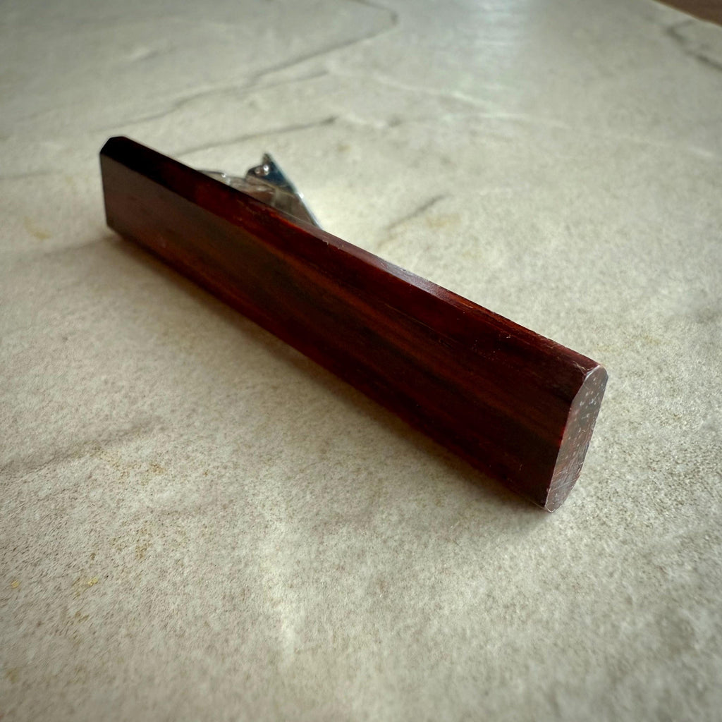 Cocobolo Wood Tie Clip: Sustainable Groomsmen Accessory