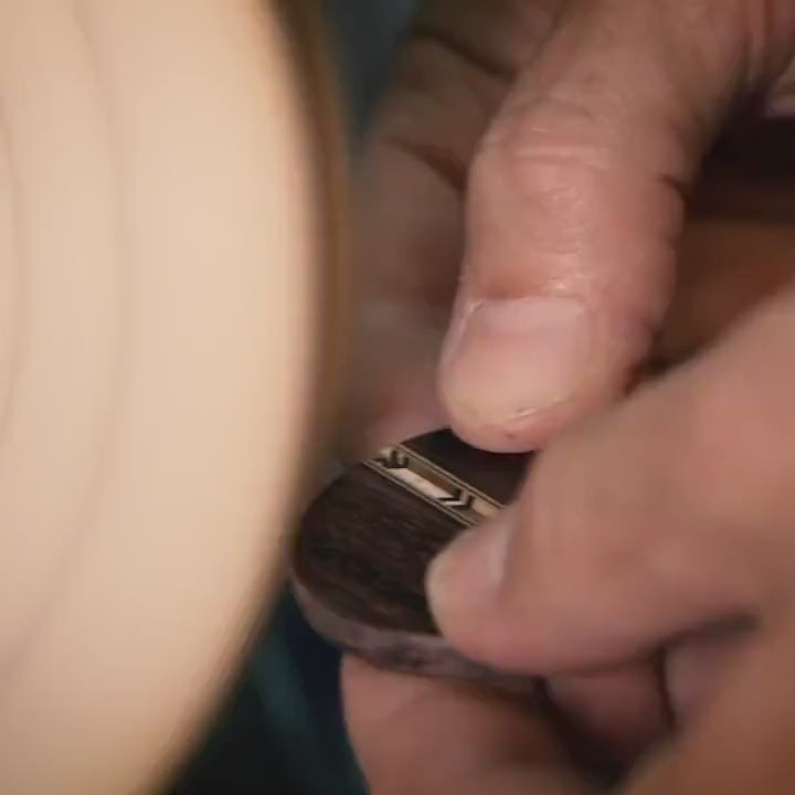 Rosewood Chevron Inlay Earrings: Handmade Wood Jewelry